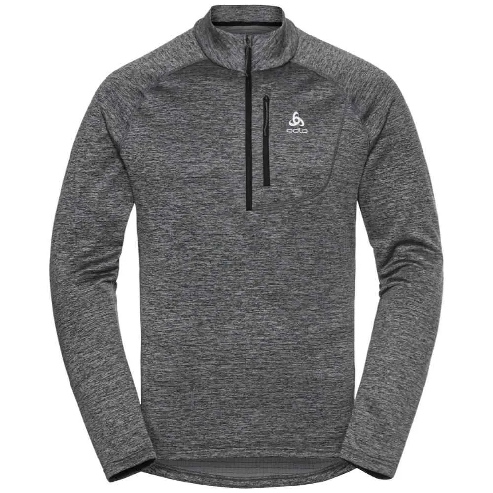 Vêtements de sport ODLO Homme | Pull de running  ODLO Pull 1/2 zip FLI Homme dark grey melange|542552-10734