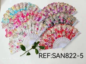 Éventails motif des roses(x12) #5